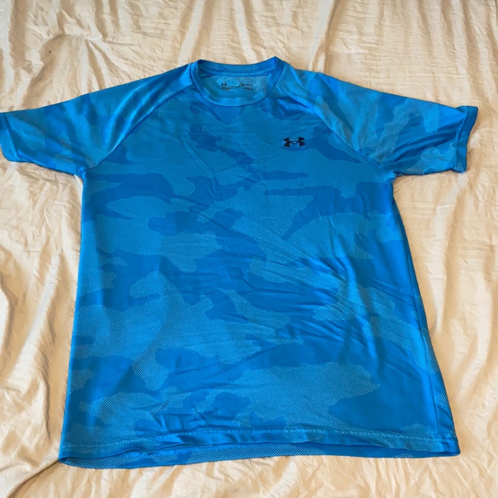 Under Armour Blue camo Heat Gear shirt